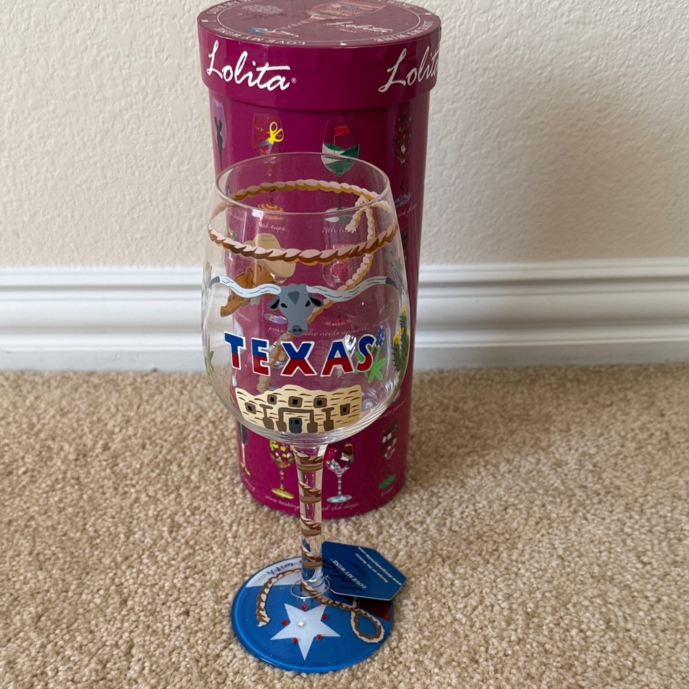 Lolita Texas-Themed Wine Glass with Decorative Box